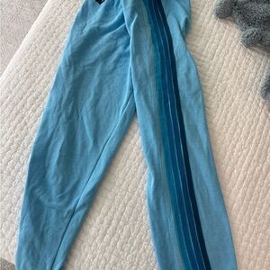 Aviator Nation Light Blue Track Pants with Stripes